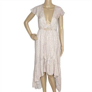 Vici Floral Front Tie Cutout Boho Dress Sz S